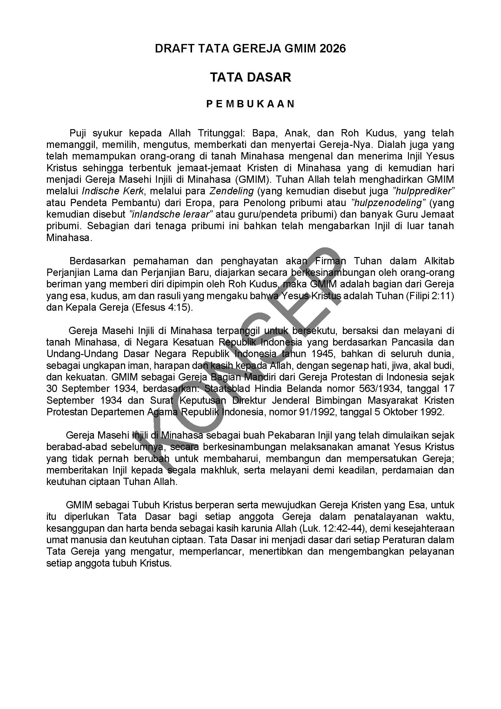 Konsep Revisi Tata Gereja Tahun 2026