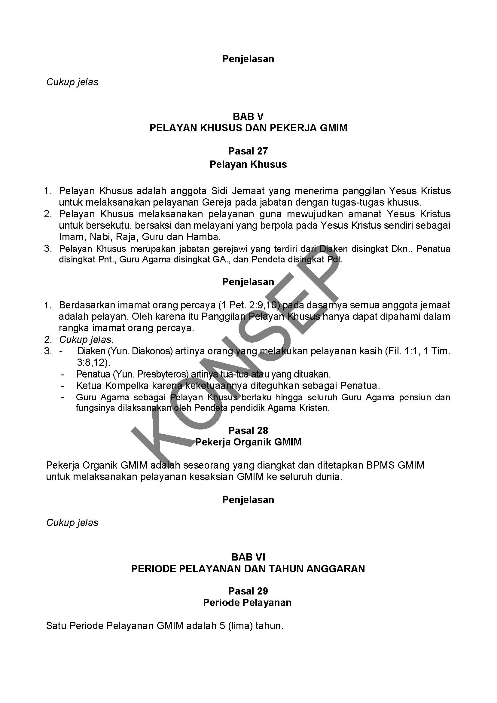 Konsep Revisi Tata Gereja Tahun 2026
