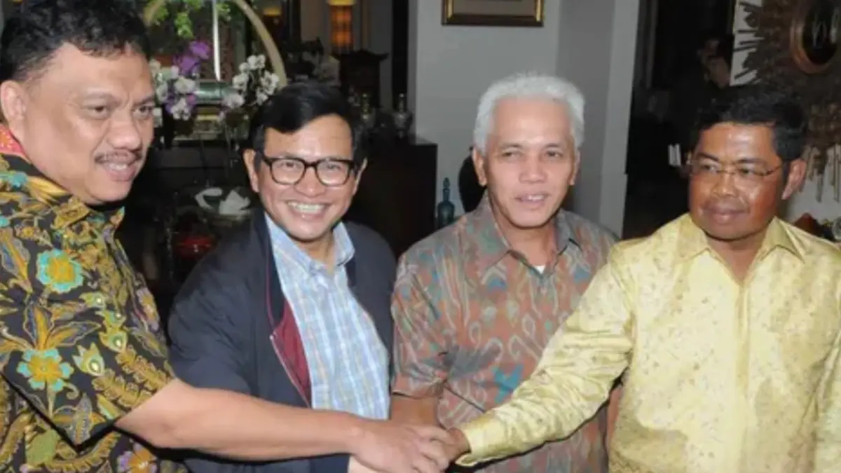 Olly Dondokambey (paling kiri), bersama para tokoh politik nasional dalam sebuah kesempatan membahas masa depan NKRI