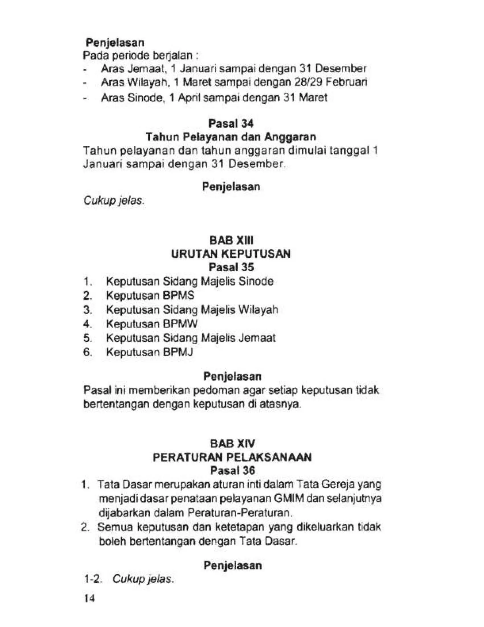 Tata Gereja 2021