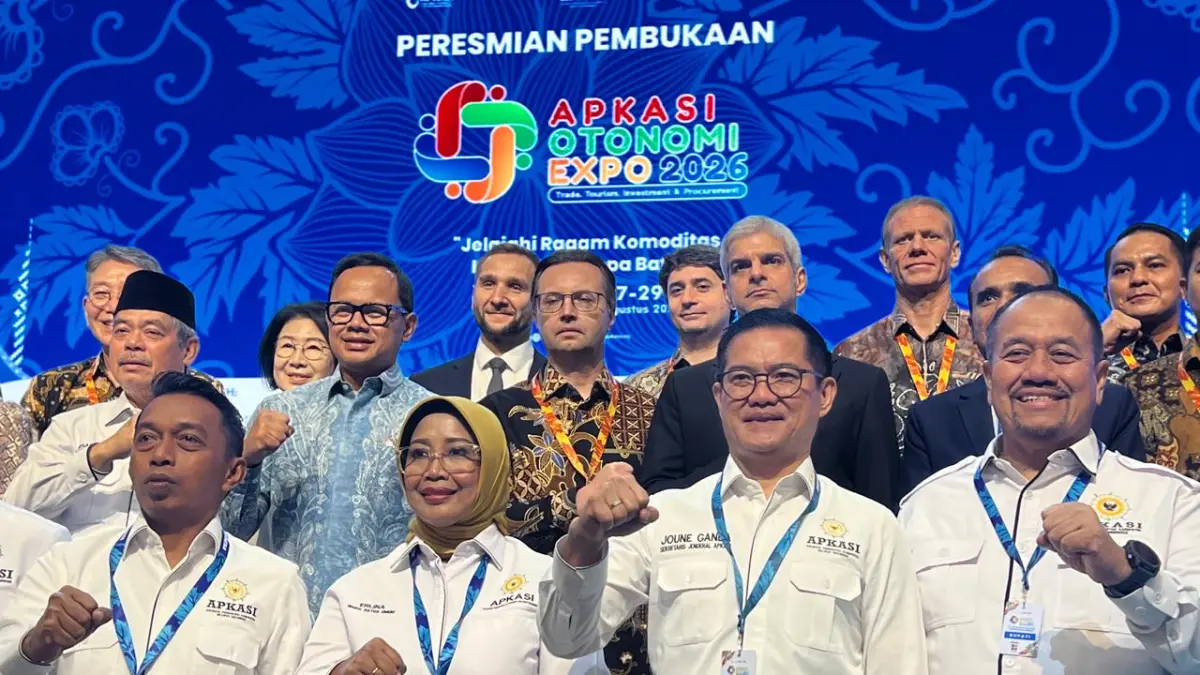 APKASI-Sekjen Apkasi Joune Ganda saat menghadiri  pembukaan Apkasi Otonomi Expo 2026