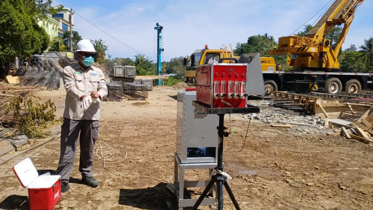 BERPROSES: Progres pekerjaan pembangunan berjalan lancar.