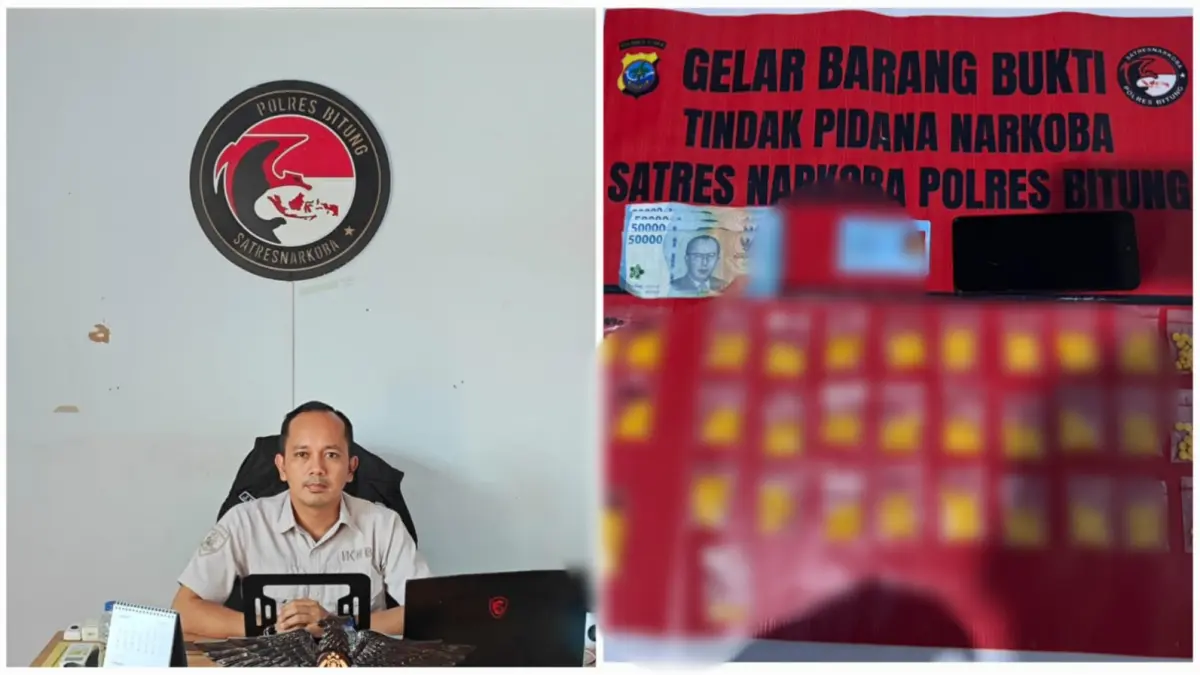 Kasat Resnarkoba Dr Jefri Duabay SH MH, foto lain obat terlarang beserta barang bukti lainnya.(Dok Istimewa)