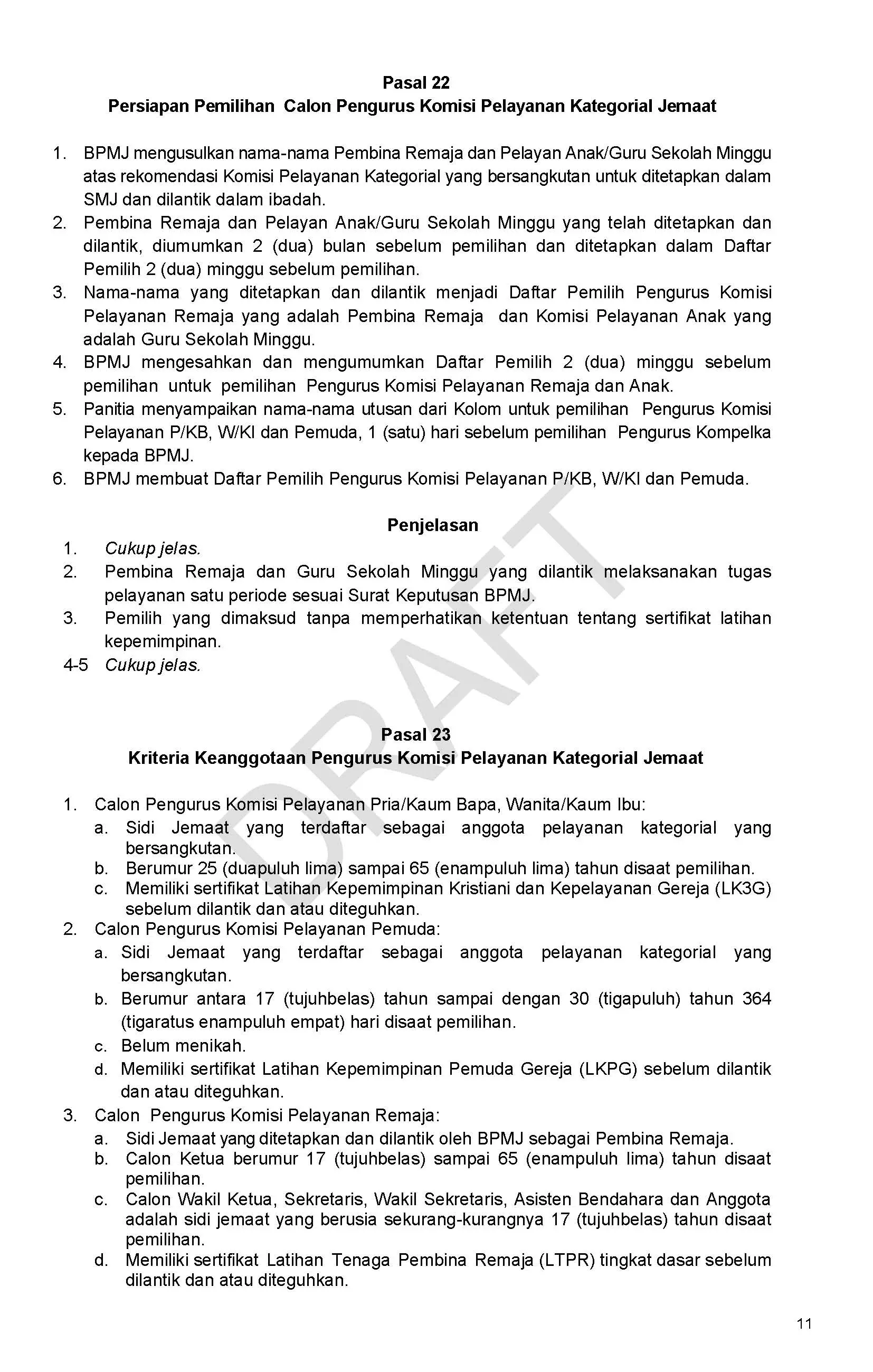 Draft/Konsep Tata Gereja 2026