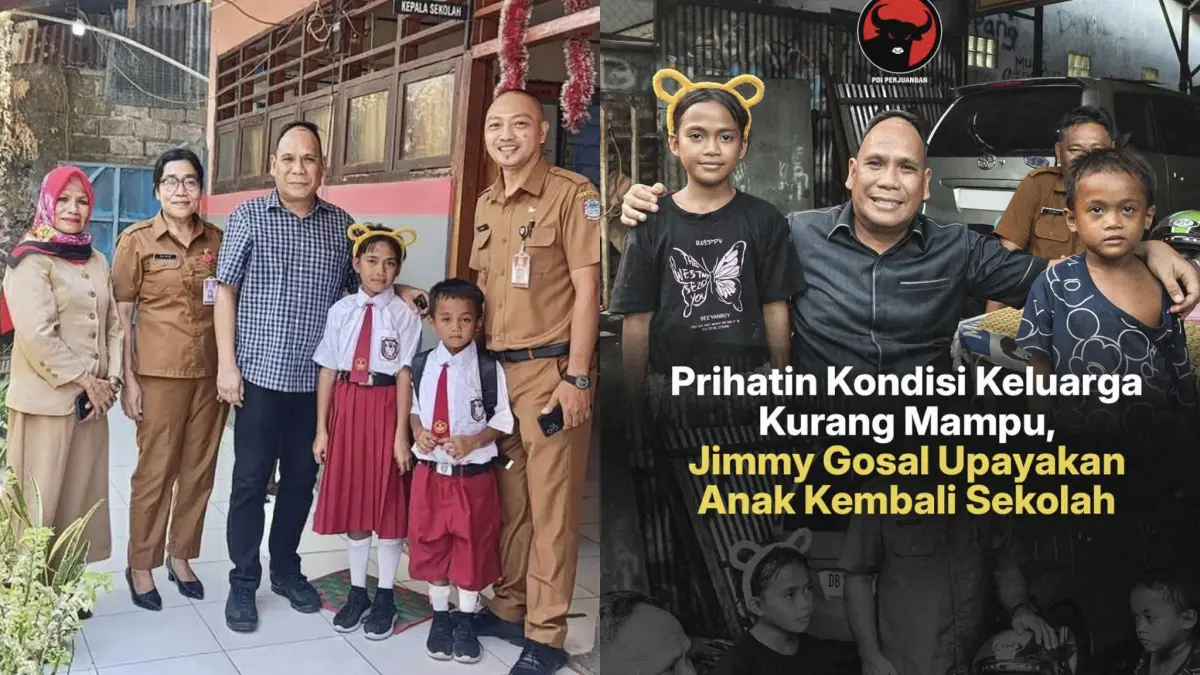 HARU: Egin dan Elsi mulai kembali bersekolah diantar oleh Ketua Komisi IV DPRD Manado, Jimmy Gosal, Senin (31/8). Foto lain. Ketika kedua bocah diajak sekolah lagi