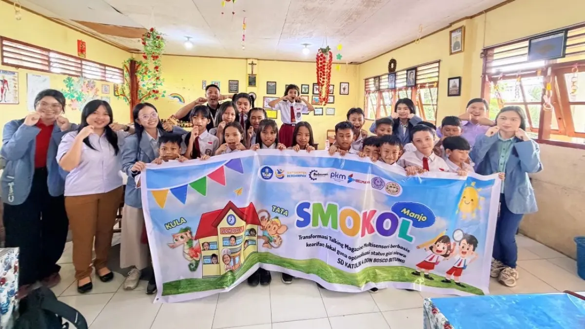 Mahasiswa Unsrat menghadirkan SMOKOL, majalah multisensori berbasis budaya Manado untuk meningkatkan literasi gizi siswa SD di Bitung.