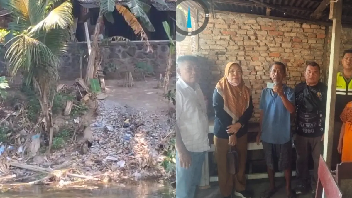 TEGAS: Nampak sampah yang dibuang di sungai. Foto lain Petugas Sat Pol PP menjemput KTP warga yang buang sampah di pinggir sungai di Kelurahan Ternate Tanjung