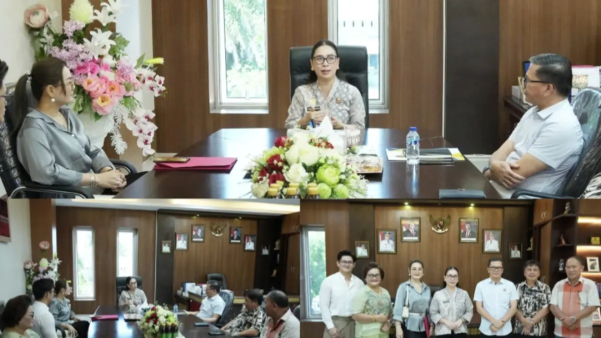 MEDIASI: Proses mediasi yang difasilitasi Vanda Sarundajang antara Ci Linda dan BPN Minahasa di ruang kerjanya.