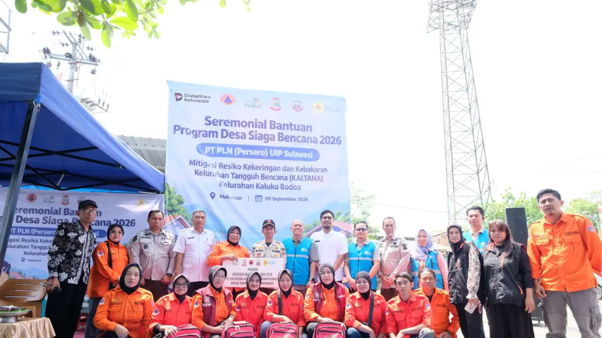 PT PLN (Persero) Unit Induk Pembangunan Sulawesi serahkan bantuan program Desa Siaga Bencana “Mitigasi Resiko Kekeringan dan Kebakaran Kelurahan Tangguh Bencana (KALTANA) Kel. Kaluku Bodao” pada Rabu (9/9).