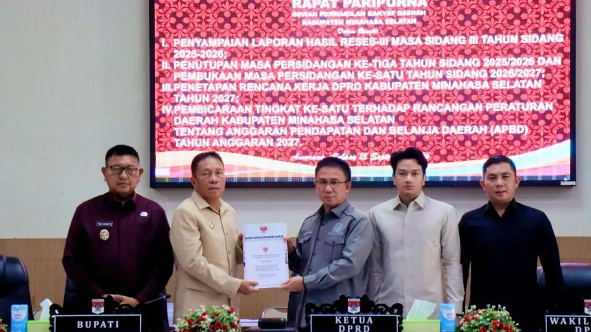 MANTAP: Paripurna DPRD Minsel terkait pembicaraan tingkat kesatu terhadap Ranperda APBD 2027, paripurna juga mengagendakan penyampaian laporan hasil reses ketiga masa persidangan ketiga Tahun Sidang 2025–2026.