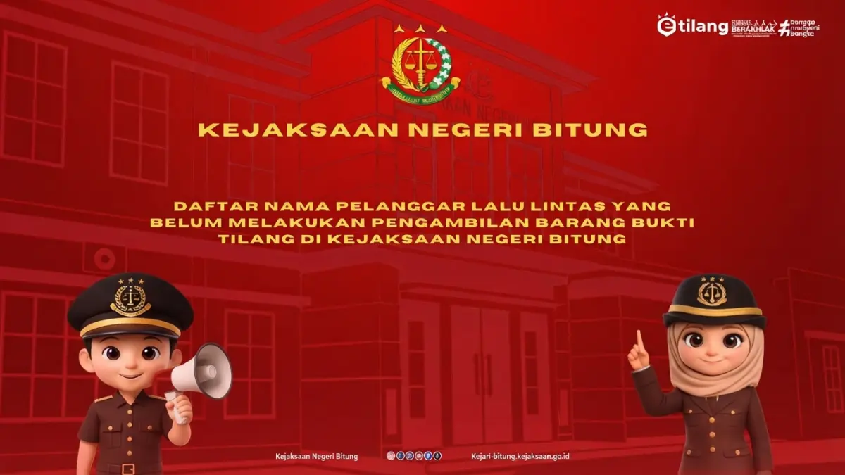 Pengumuman Kejari Bitung tentang daftar nama 201 pelanggar tilang di wilayah Kota Bitung.(Dok Istimewa)