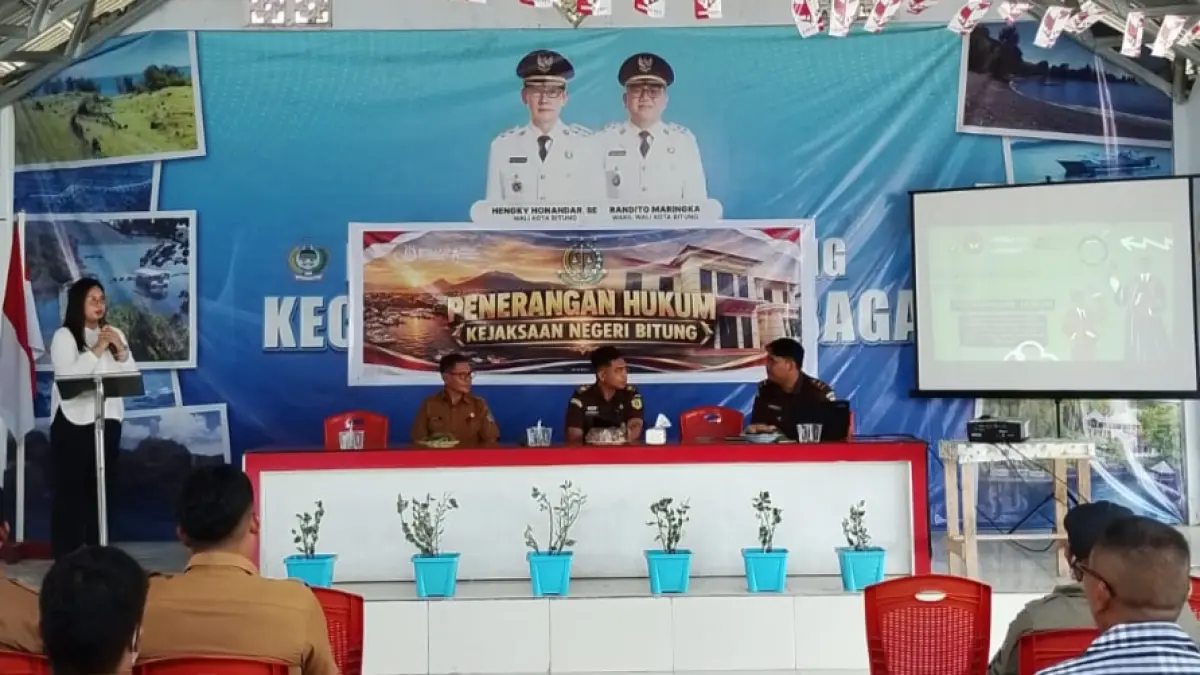 Kegiatan penerangan hukum yang digelar Kejari Bitung melalui bidang intelijen di Kecamatan Aertembaga.(Dok Istimewa)