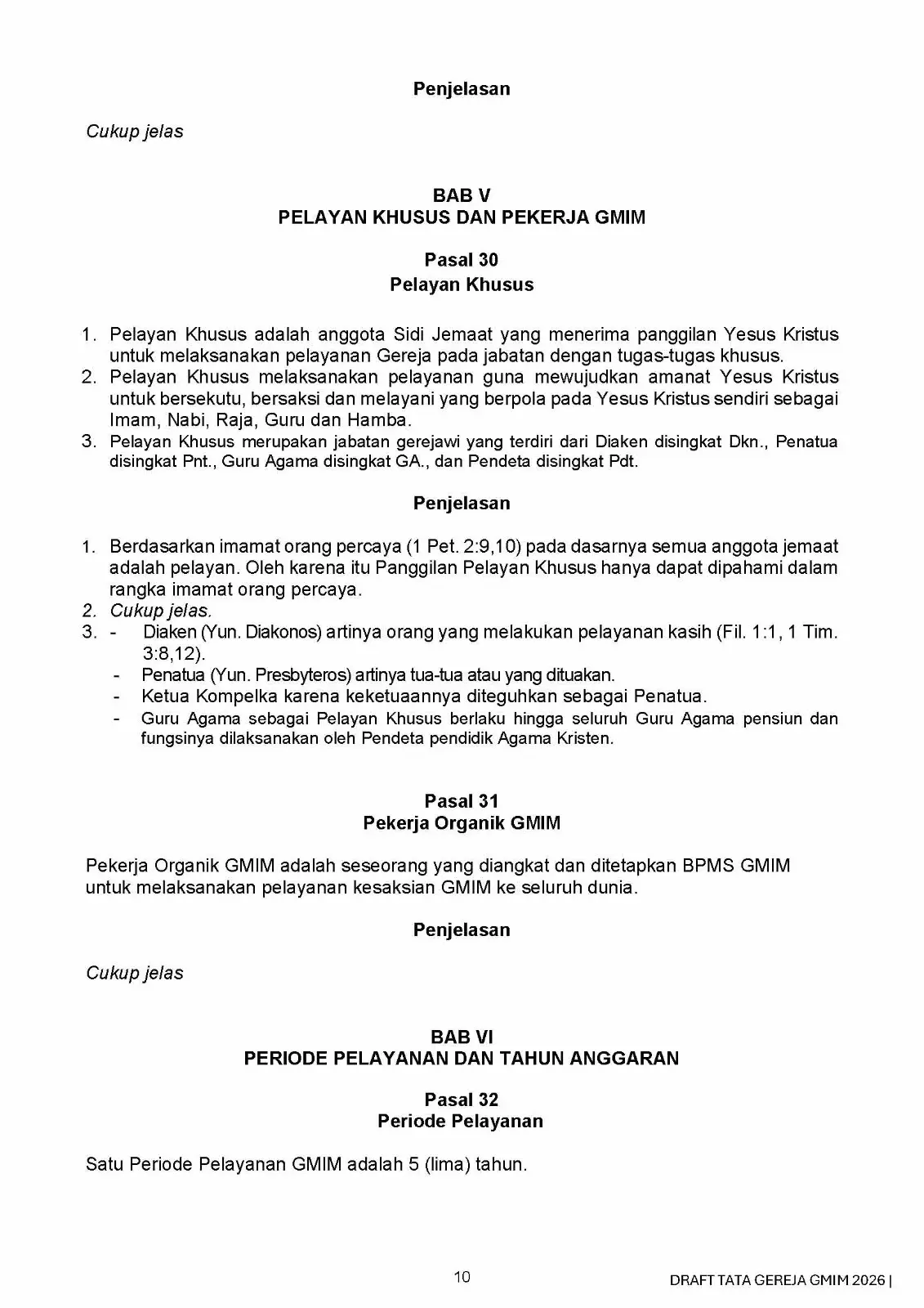 Draft/Konsep Tata Gereja 2026
