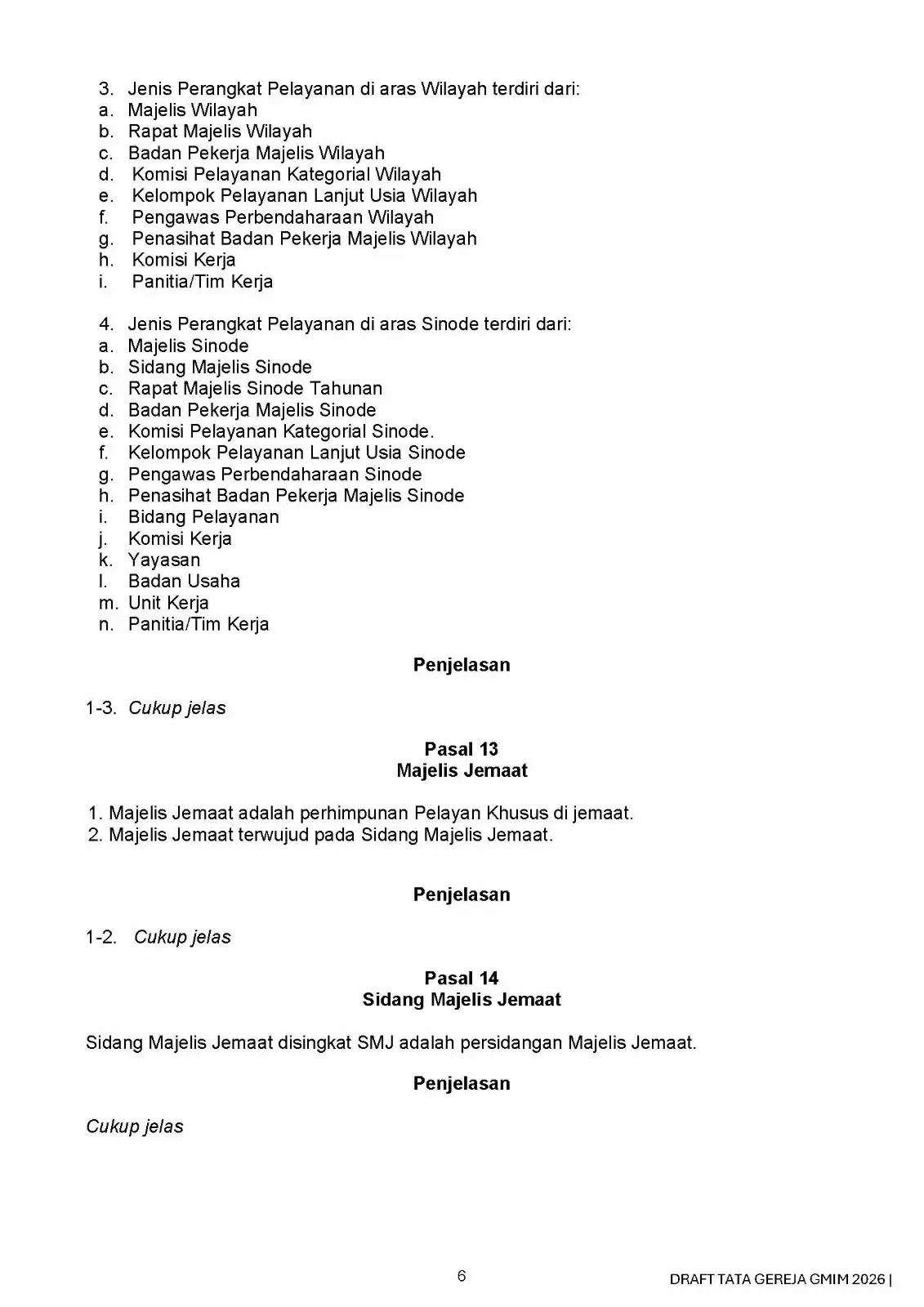 Draft/Konsep Tata Gereja 2026