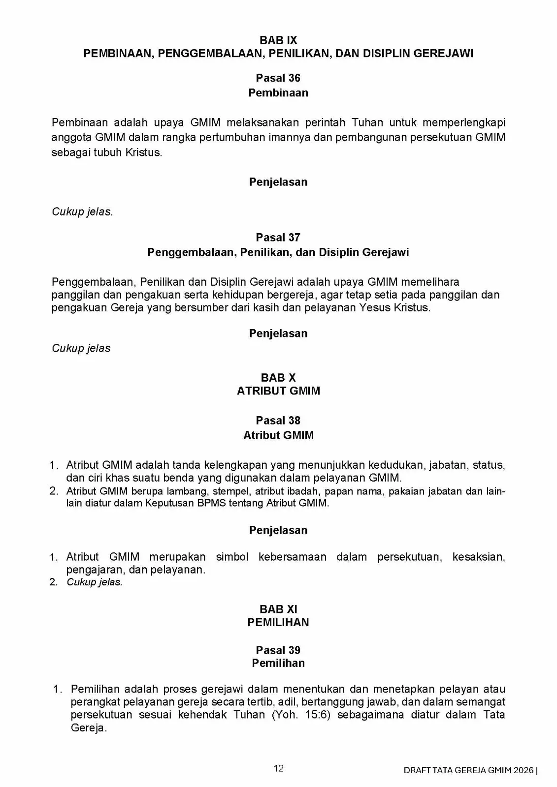 Draft/Konsep Tata Gereja 2026