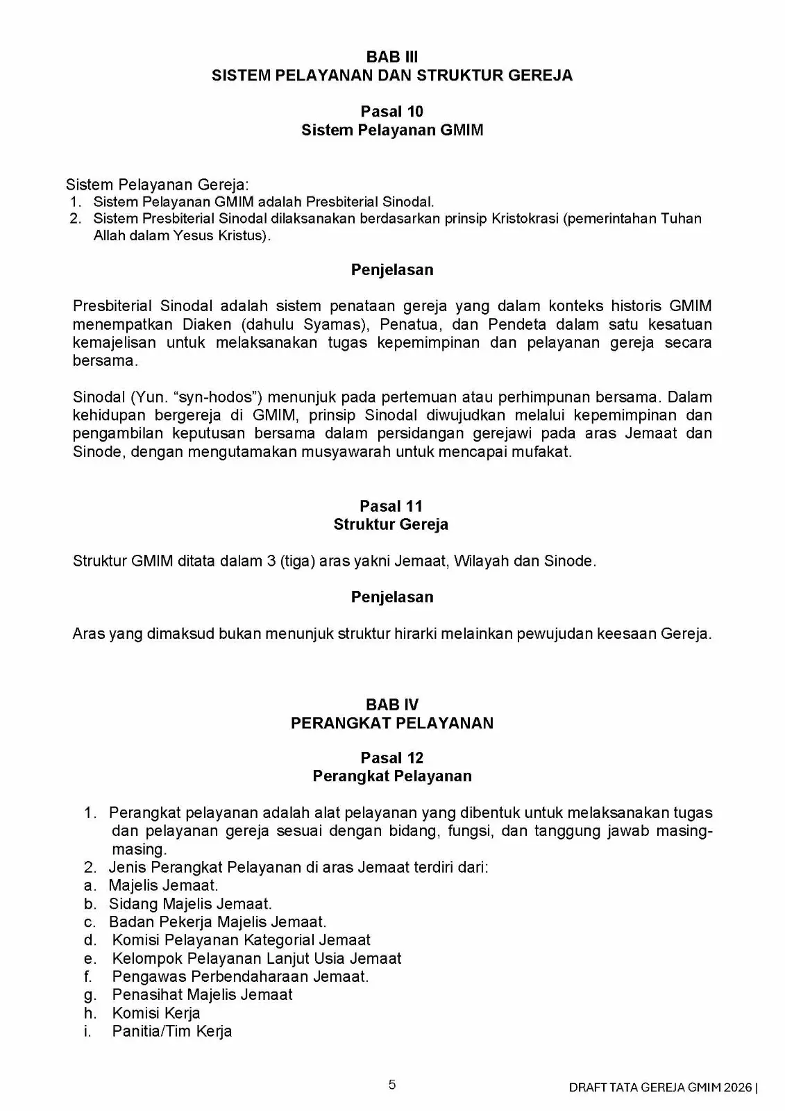 Draft/Konsep Tata Gereja 2026