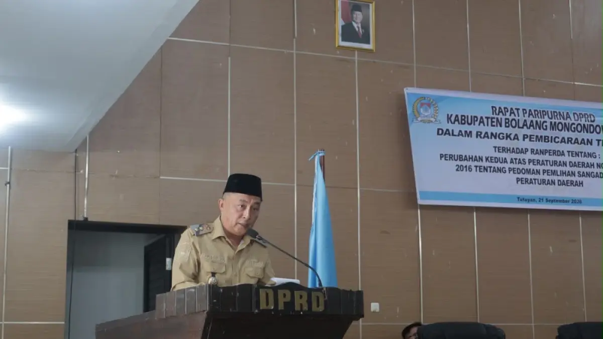 Perda Pilsang Boltim resmi ditetapkan. Wabup Argo Sumaiku menegaskan pemilihan Sangadi harus demokratis, jujur, adil, dan transparan.