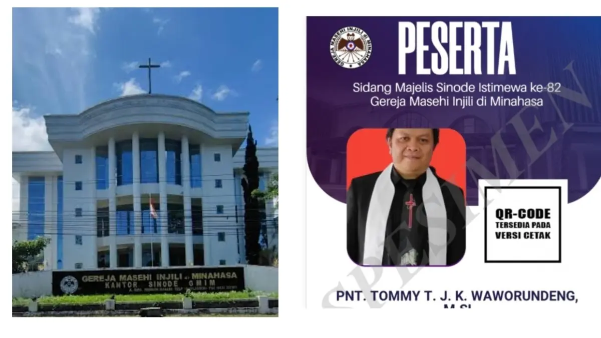 Penulis Tommy Waworundeng dan foto kantor pusat Sinode GMIM