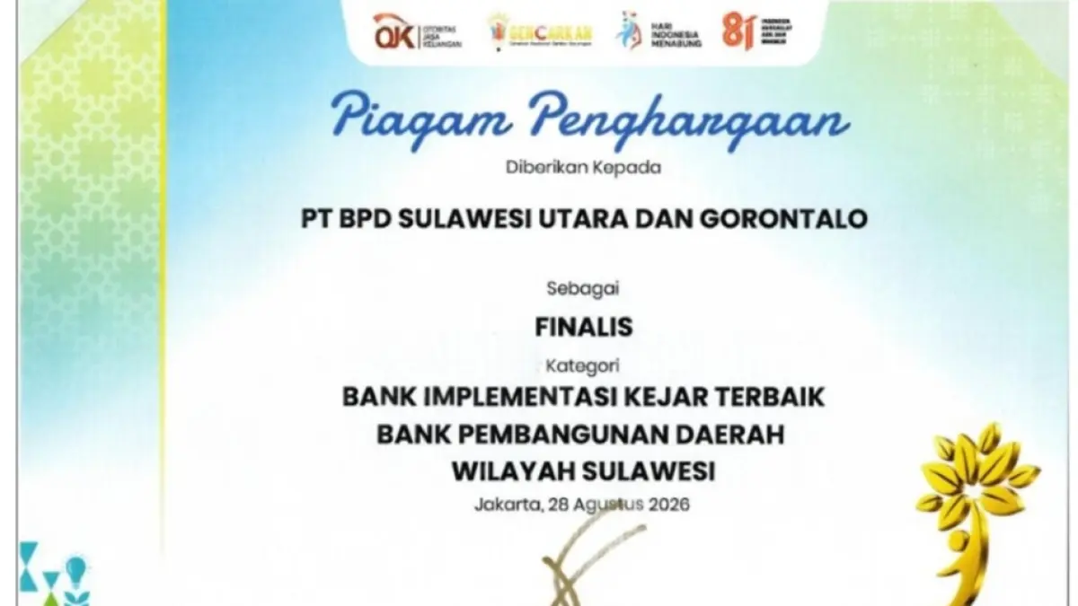 Bank SulutGo Jadi Finalis KEJAR Award OJK 2026