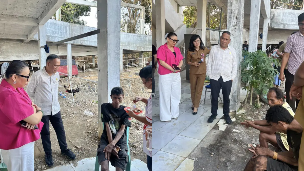 TINJAU: Ketua Komisi 4 DPRD Manado saat mengunjungi Shelter ODGJ di Kelurahan Paniki Bawah, Senin (28/9).