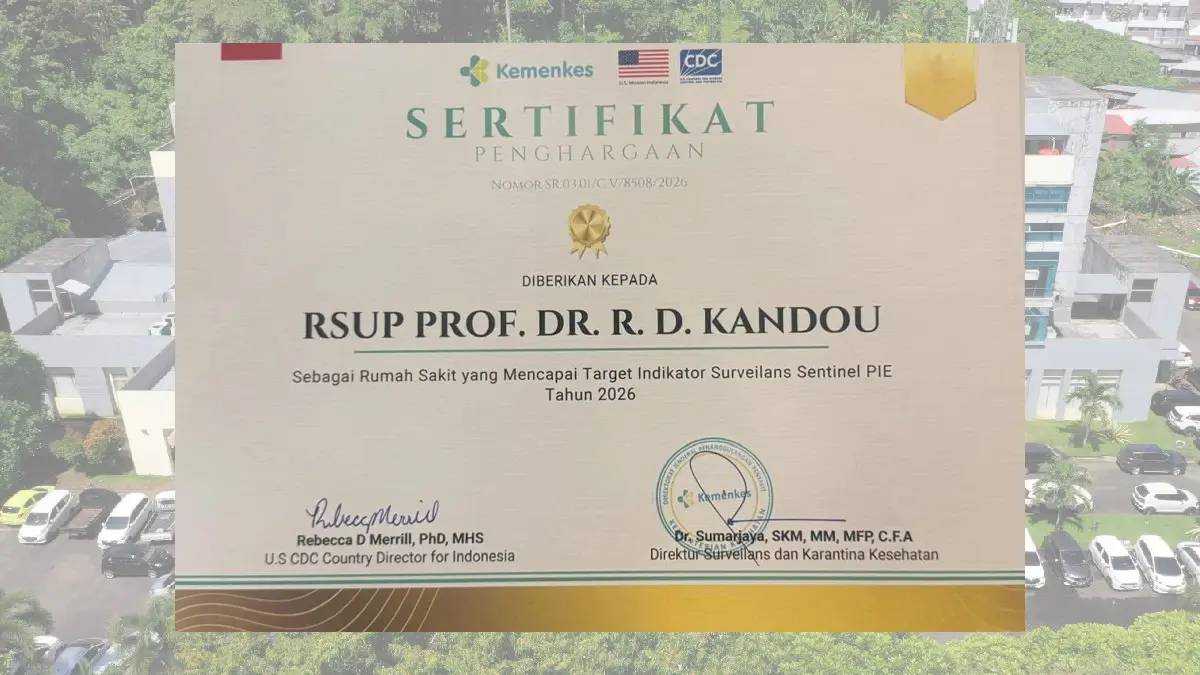 Kemenkes dan CDC Beri Penghargaan, RSUP Kandou Penuhi Target Surveilans PIE 2026