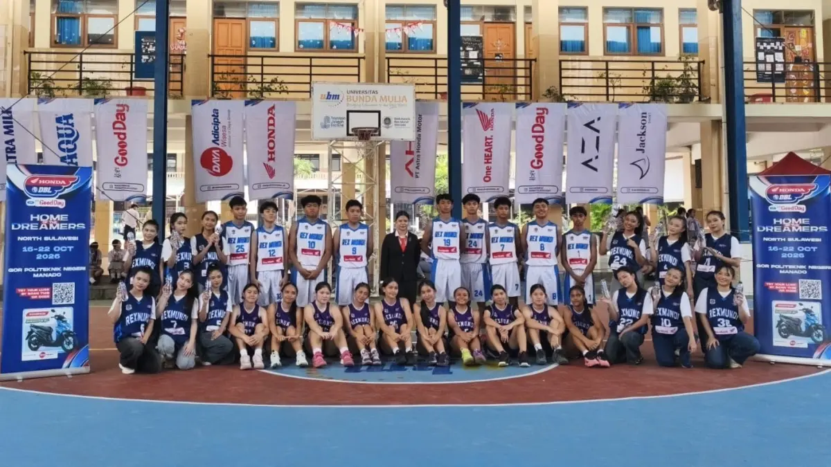 D’Rex Rex Mundi tampil penuh energi jelang DBL Manado. Tim basket dan Q’Rex Dance membidik kemenangan di Honda DBL 2026.