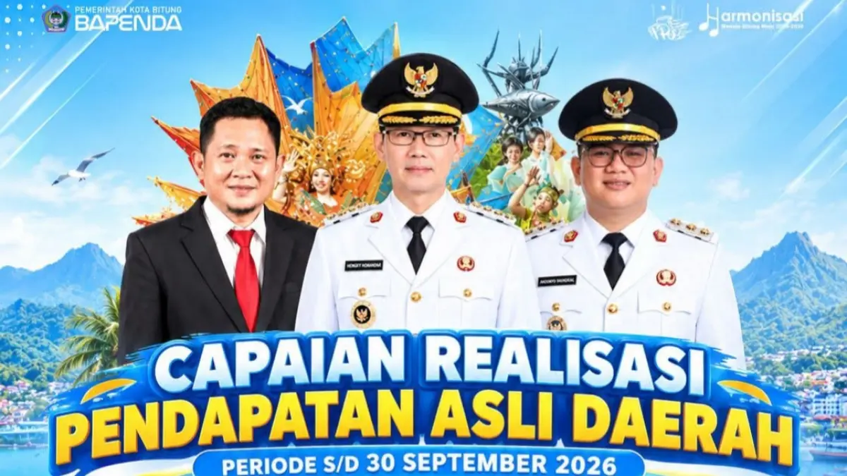 Capaian realisasi PAD Kota Bitung periode sampai dengan 30 September 2026 alami peningkatan signifikan dibandingkan dengan periode yang sama tahun sebelumnya.(Dok Istimewa)
