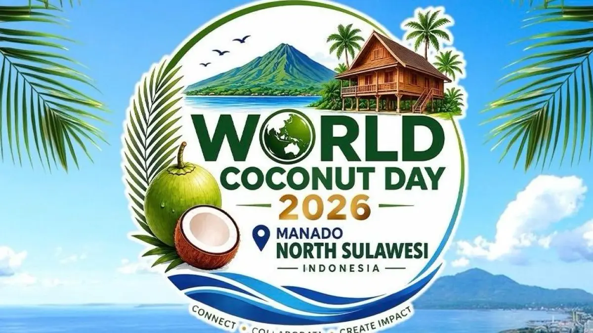 Manado dipilih menjadi tuan rumah World Coconut Day 2026 yang akan berlangsung pada 7-10 Oktober di Courtyard by Marriot Hotel, Manado.