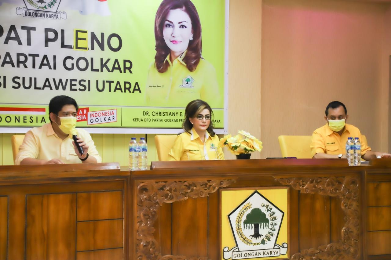 Rapat pleno DPD I PG Sulut, Selasa (16/3) dipimpin langsung Christiany Eugenia Paruntu.