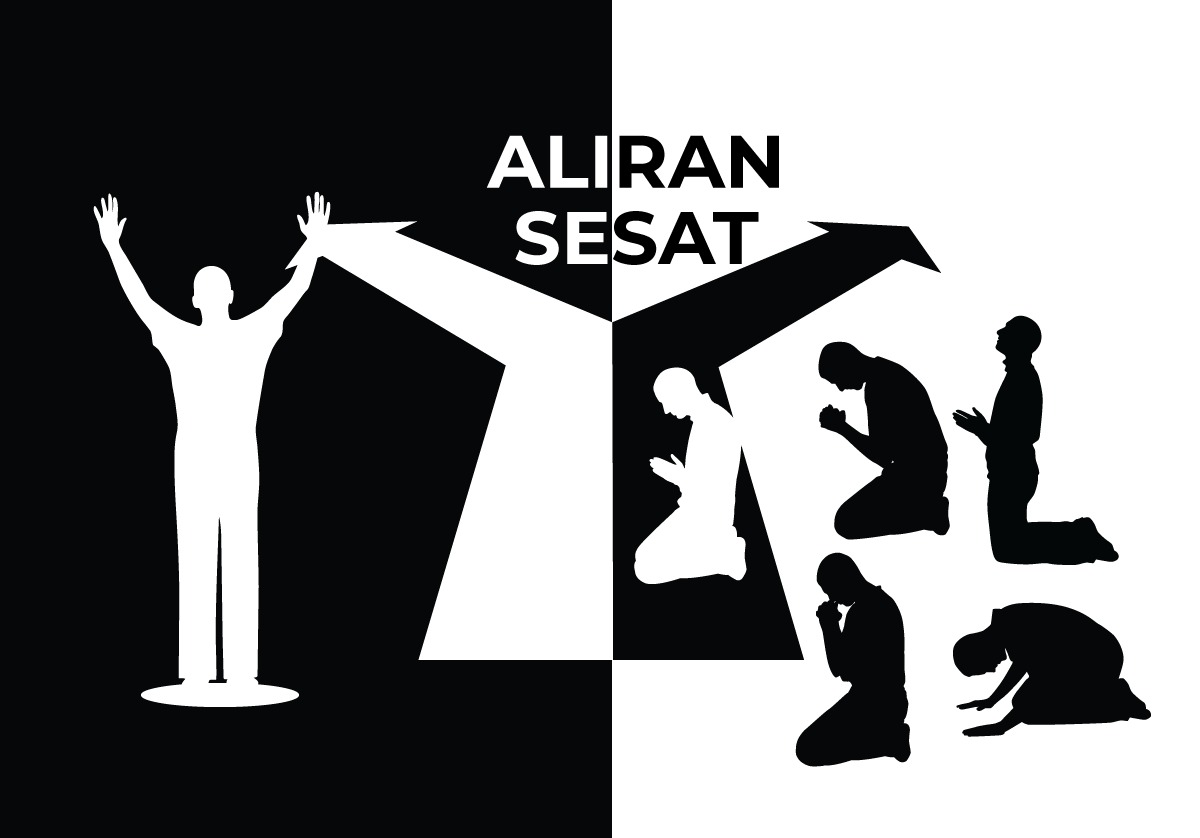 Ilustrasi aliran sesat.