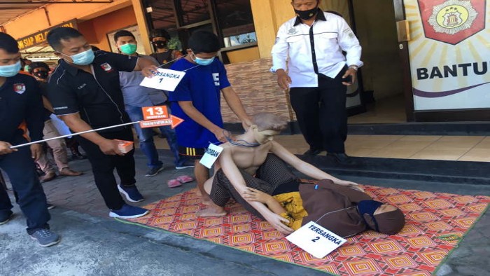 rekonstruksi pembunuhan di Bantul