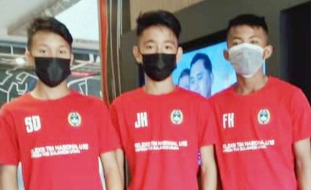 dari kiri) Tiga calon punggawa Timnas U-16 asal Sulut Savior Da