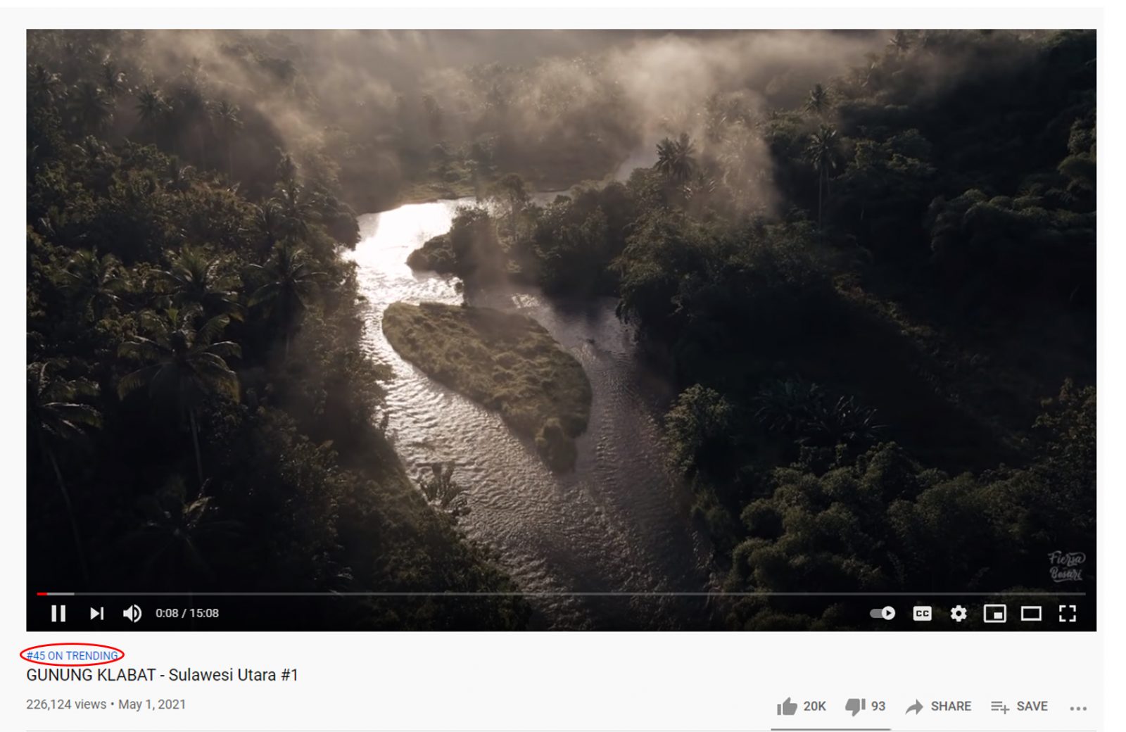 Video GUNUNG KLABAT - Sulawesi Utara #! yang diunggah musisi Fiersa Besari masuk trending YouTube (Screenshot via kanal YouTube Fiersa Besari)