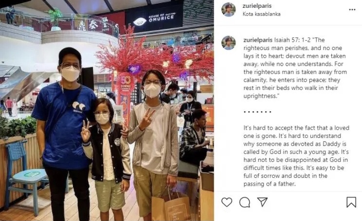 Putra Raditya Oloan dan Joanna Alexandra, Zuriel Paris, menuliskan isi hatinya untuk sang ayah. (IG @zurielparis)