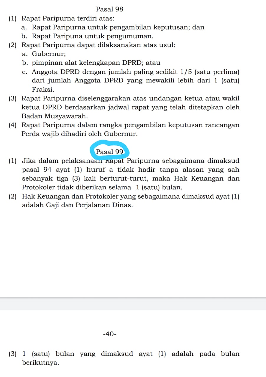 Tata Tertib DPRD Tahun 2019.
