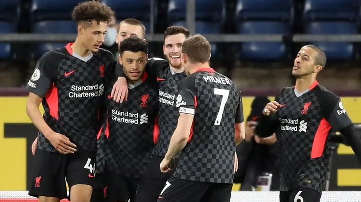 Para pemain Liverpool merayakan gol. Foto: diambil dari premierleague