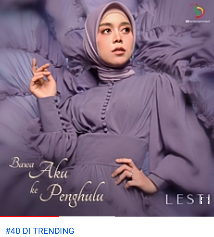 Baru 14 jam dirilis, lagu Bawa Aku ke Penghulu Milik Lesty Kejora sudah tranding 40 di Indonesia
