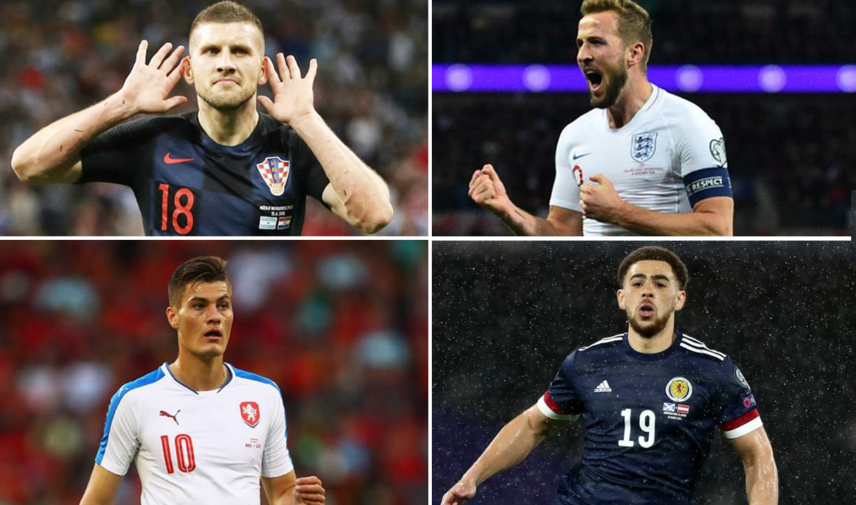 Ante Rebić (Kroasia), Harry Kane (Inggris), Patrik Schick (Rep. Ceko), Ché Adams (Skotlandia)