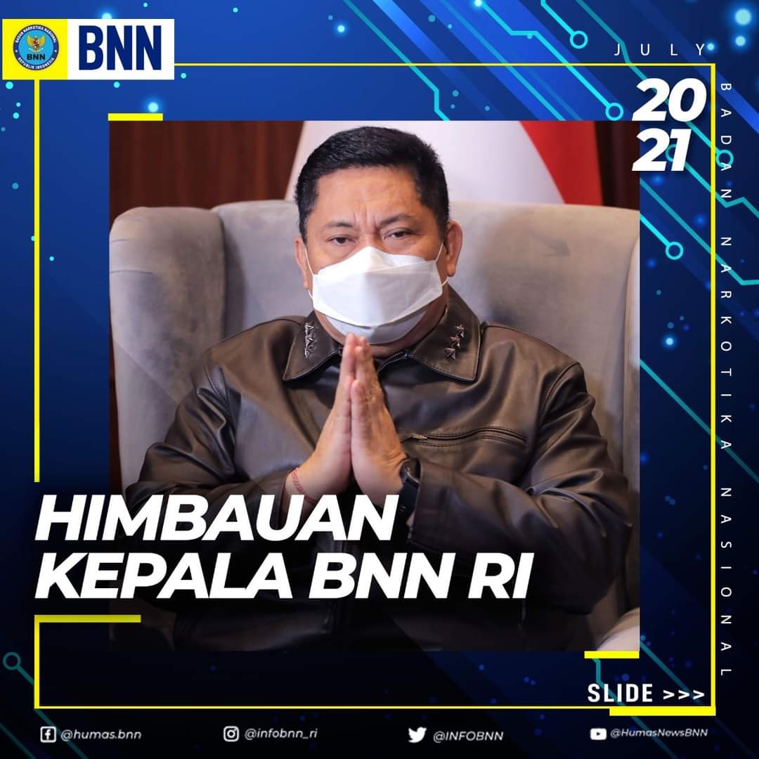 Kepala Badan Narkotika Nasional Republik Indonesia (BNN RI) Komjen Pol Dr Petrus Reinhard Golose mengajak seluruh masyarakat, khususnya pegawai BNN di seluruh Indonesia untuk disiplin menerapkan protokol kesehatan.