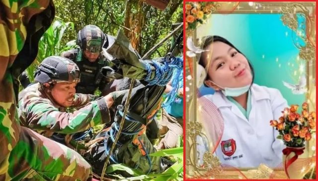 Jenazah perawat Gabriella Meilani dievakuasi dari jurang di Distrik Kiwirok Papua. Foto lain, Gabriella semasa hidup. (Instagram/papua_talk)