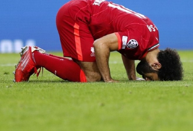 Mohamed Salah.(Pedro Nunes/Reuters/Antara)