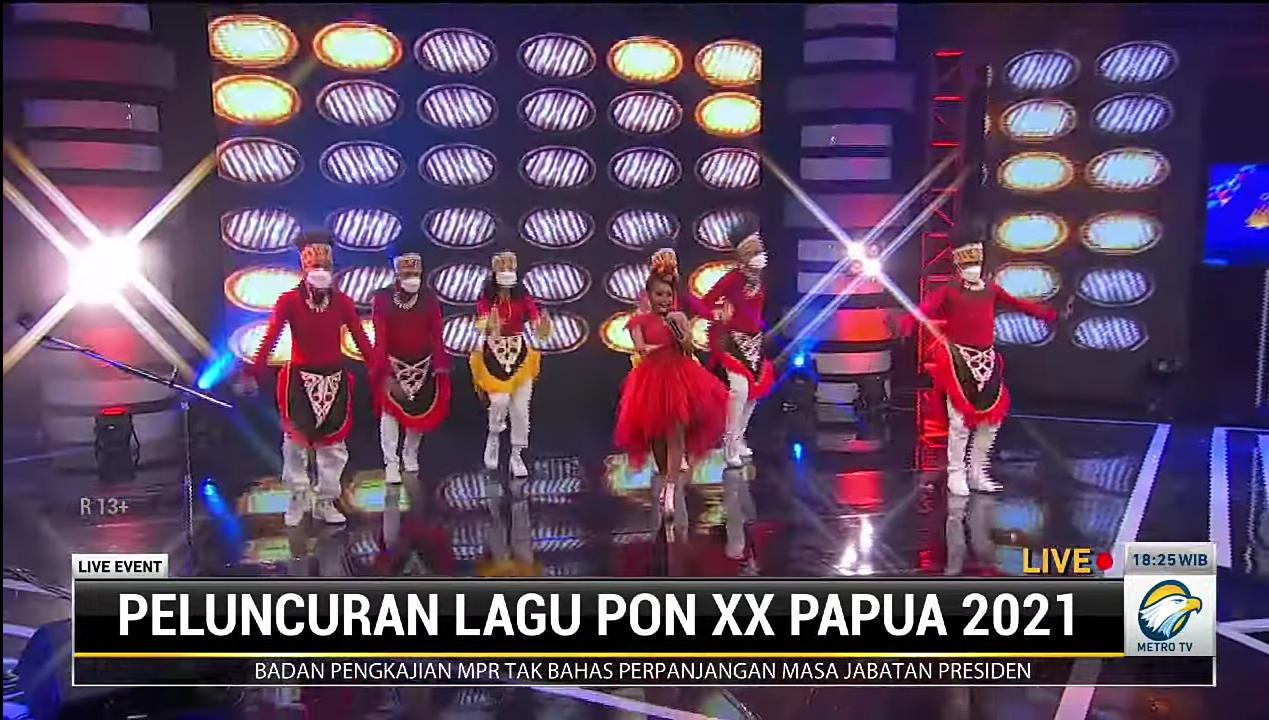 Peluncuran lagu resmi PON XX Papua 2021, Sabtu (11/9/2021). (Metro TV)