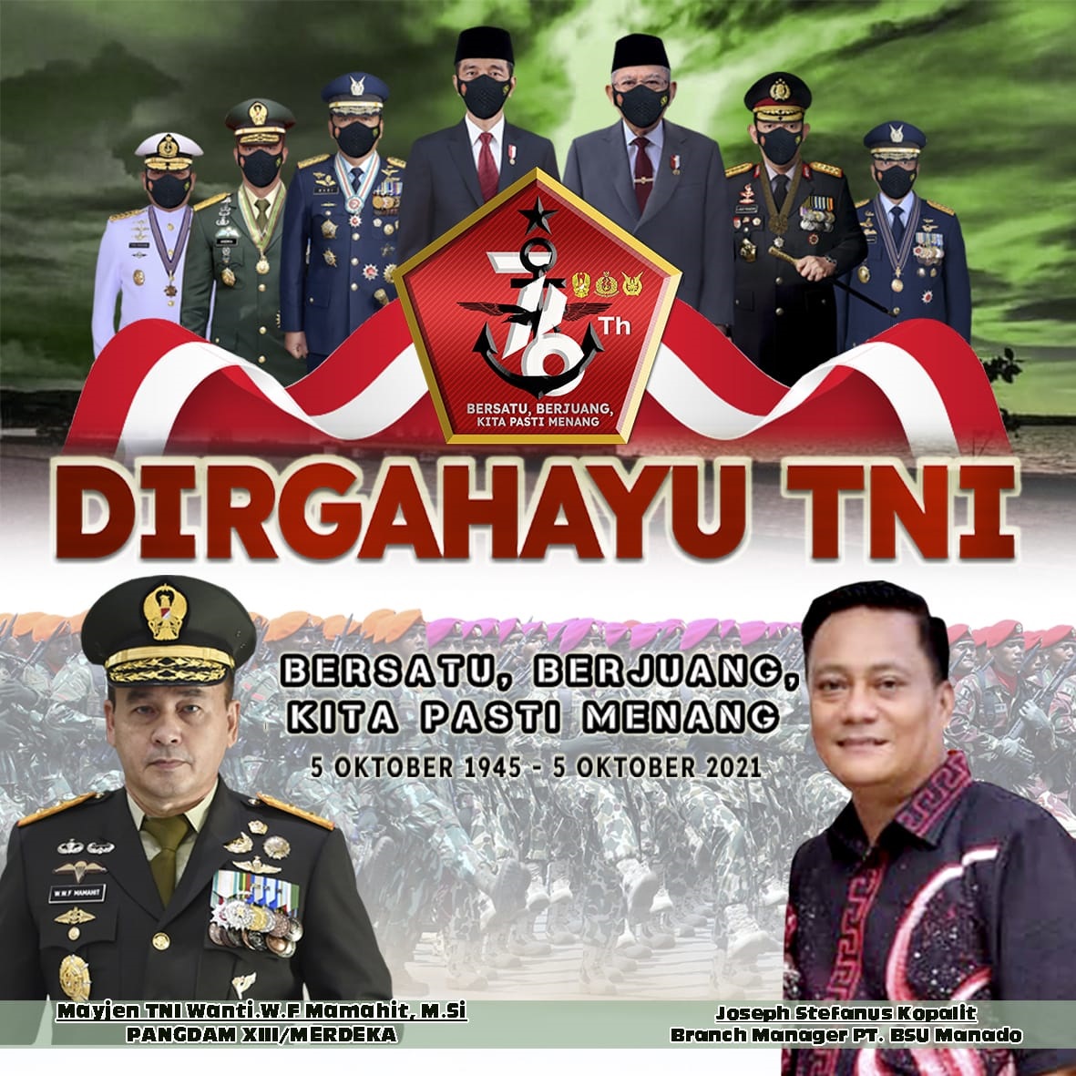 SUPPORT TNI: Mayjen TNI Wanti WF Mamahit MSI dan Joseph Stefanus Kopalit.