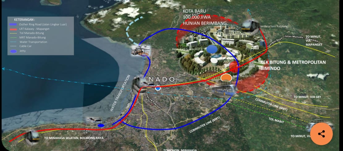 DIPACU : Lokasi pengembangan infrastruktur Kota Baru Manado, didalamnya terdapat PPSB terletak di Kecamatan Mapanget.