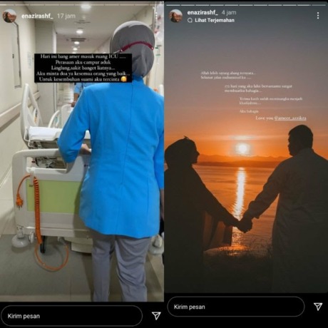 Ameer Azzikra meninggal dunia, istrinya Nadzira Shafa sampaikan pesan haru, mengenang momen bersama suami. /Instagram @enazirashf_