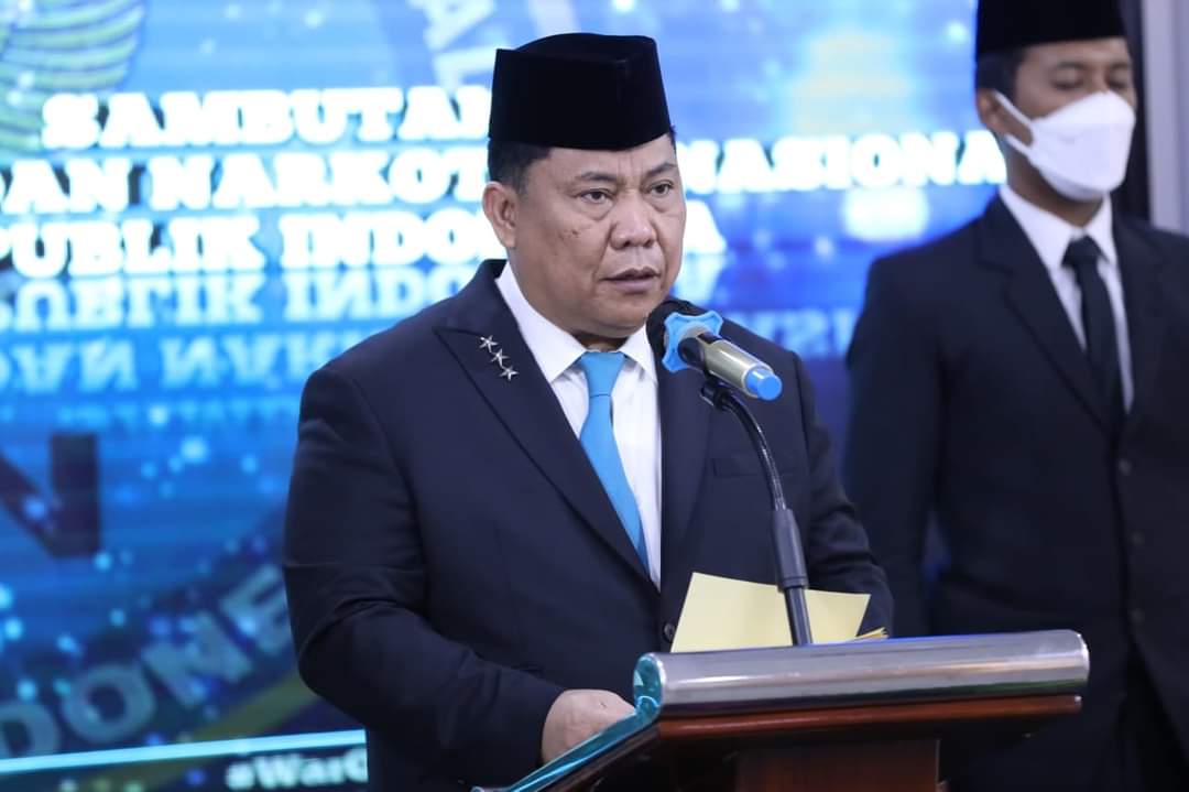 Kepala Badan Narkotika Nasional (BNN) RI, Komjen Pol Dr Petrus Reinhard Golose melantik 14 anggota kelompok ahli BNN masa bakti 2021-2023, Rabu (15/12/2021). (Foto Humas)