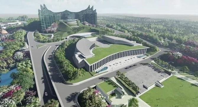 Desain Ibu Kota Negara (IKN) baru yang nantinya dibangun di Kalimantan Timur (Kaltim).