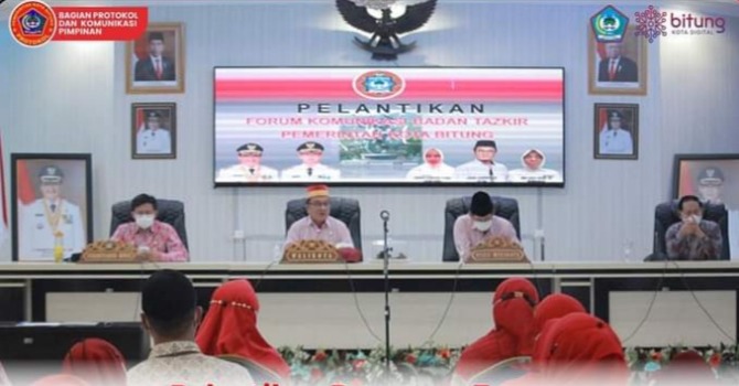 Kegiatan pelantikan pengurus FKBT Bitung, di ruang sidang lantai IV, Kantor Wali Kota Bitung. (Istimewa)