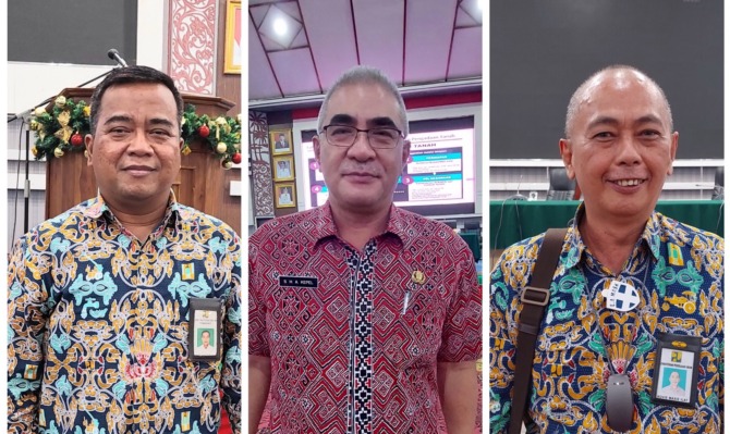 (dari kiri) I Komang Sudana, Steve Kepel, Novie Ilat