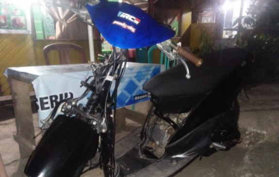 Motor milik korban yang hilang di kantor polisi.